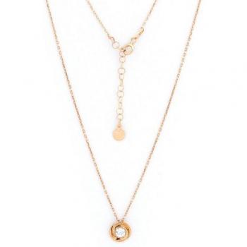 Damen Collier aus vergoldetem 925er Silber mit Zirkonia