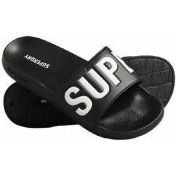 Superdry Damen Pool-Sandalen CORE VEGAN POOL SLIDE Schwarz