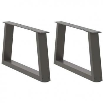Gambe per Tavolo da Pranzo V 2 Pz Antracite 60x(30-31,3)cm