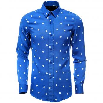Plus Size Herrenhemd im Polka-Dot Design