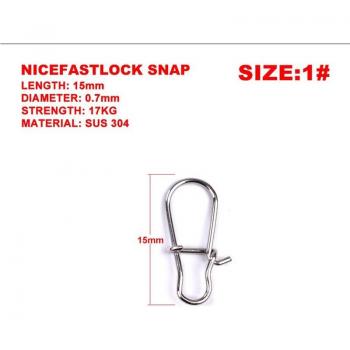 30pcs Stainless Steel Fishing Snap Clips with Safety Rings