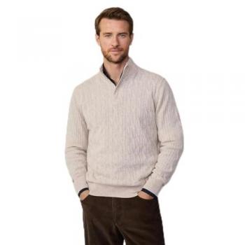Hackett Men's Antique White Cable Sweater