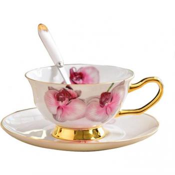 Ceramic Coffee Cup with Saucer