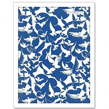 Vintage Dove Skies – Peaceful Blue & White Canvas