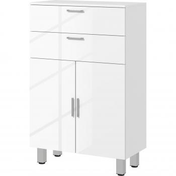 Móvel de Casa de Banho Kleankin 2 Gavetas e Armário 60x30x93 cm Branco