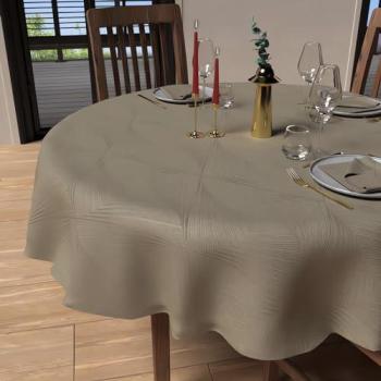 Nappe LUXURY ronde anti-tâche 180 cm champagne