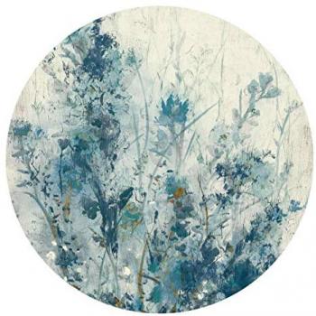 Vliestapete Rund Blumen Blau