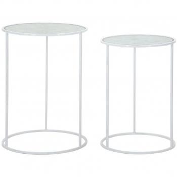 Mauro Ferretti Table Basse «Papillon» – Kit 2 pièces, Blanc