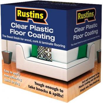 Rustins Clear Plastic Floor Finish Kit Satin 1 Litre