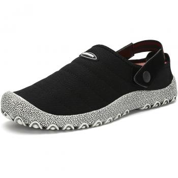Voovix Chaussures D'Intérieur et D'Extérieur Slip-On en Toile Pour Hommes et Femmes (Noir, 39EU)