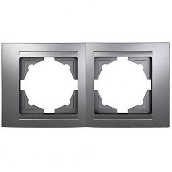 Gunsan Moderna Zwei‑Fach Steckdosen‑Dimmer – silberfarben