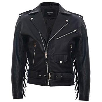 Infinity Tokyo Black Leather Biker Jacket