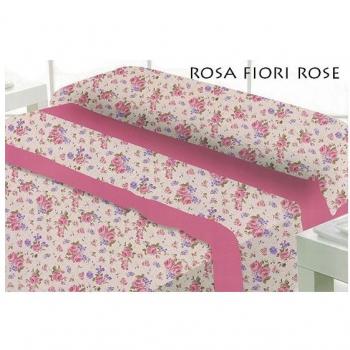 Parure de Lit Matrimoniale 240x280 cm Moelleux Fleurs Roses