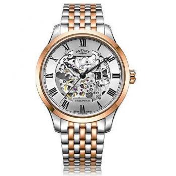 Bracciale Bicolore Rotary Greenwich Automatico Scheletro GB02944/06