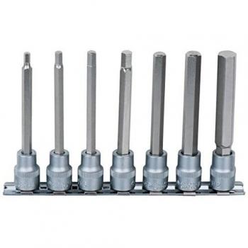 KS Tools Rail de 7 douilles tournevis longues 6 pans 3/8 4-12 mm