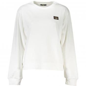 Cavalli Class Ladies White Cotton Sweatshirt
