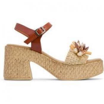 Porronet 3063 Sandalias de tacón Jillian para mujer en marrón de piel