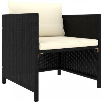 VidaXL Stilvolle Gartenliege in Schwarz mit Kissen aus Poly Rattan