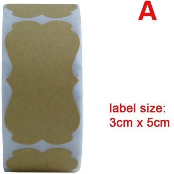 Etiquetas blancas de papel Kraft para botellas de vidrio