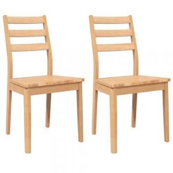 Sillas de comedor con cojines 2 uds madera maciza