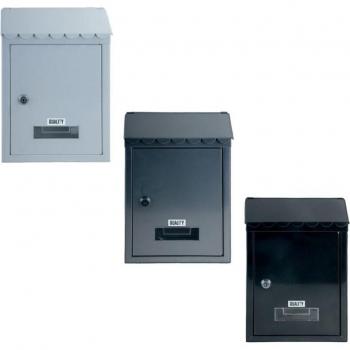 Cassetta Postale Esterno Parete Buca Lettere Ferro Tetto Chiave 30x21x7 cm Louvre Colore Bianco