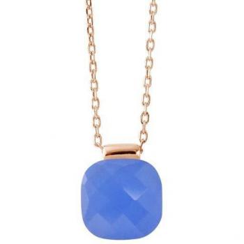 Joyas femeninas Lova Lola Van Der Keen: collar de cristal azul y oro rosa