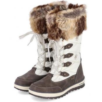 TOM TAILOR Winterstiefel „Herbstgold“ – Größe 37 – Braun mit weißer Stickerei