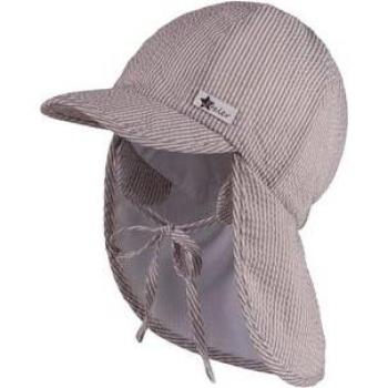 Cappello seersucker marrone chiaro con protezione del collo