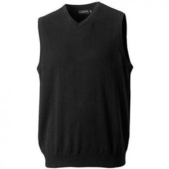 Russell Collection Herren ärmelloses V-Ausschnitt Top Schwarz 2XL