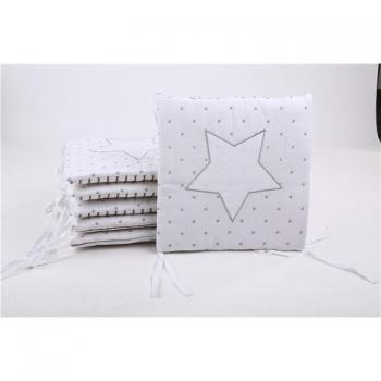 Weiches Babybett-Stoßschutz-Kissen mit Sterne‑Dekor – Ideal für Kindergarten, Krippenzimmer und Neugeborene