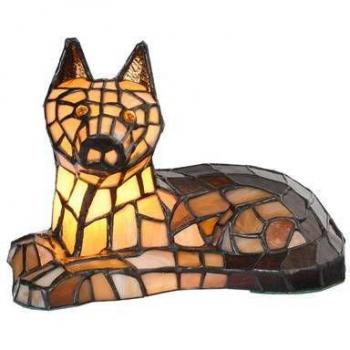Lampe de table Tiffany Chien 25x13x17 cm Marron Verre 5LL-1215