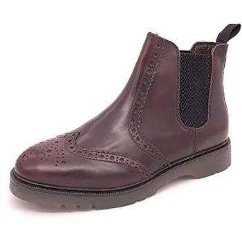 Warkton Oxblood Mens Brogue Chelsea with Cushioning – UK 7