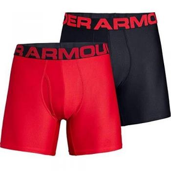 Caleçon Homme Under Armour Tech 6In 2 Pack, Rouge, FR : 2XL