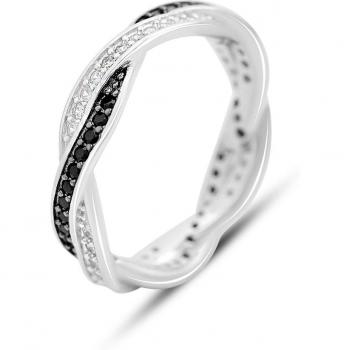 Inel din argento cu zirconia cubica, greutate 3,57 g (2150411) 18 alb