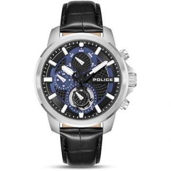 Nuevo Police Newport Reloj Hombre 5 ATM, Acero y Piel Negra