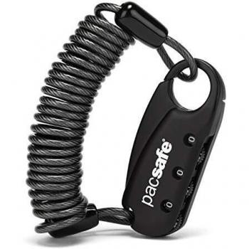 Pacsafe Mehrstufiges Kabelschloss, 3‑Dial, Schwarz