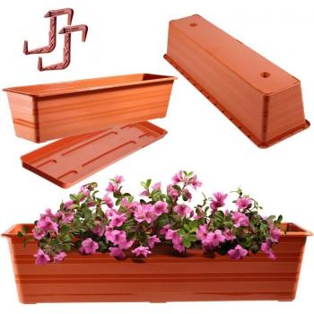 Kadax Terracotta Pflanzgefäß mit Untersetzer, 60 cm