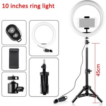 Dimmable 6 inch LED Ring Light with Remote Shutter and Phone Holder