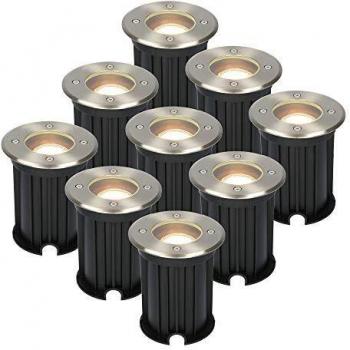 HOFTRONIC 9x Maisy Edelstahl Einbaustrahler 400 Lumen 2700K