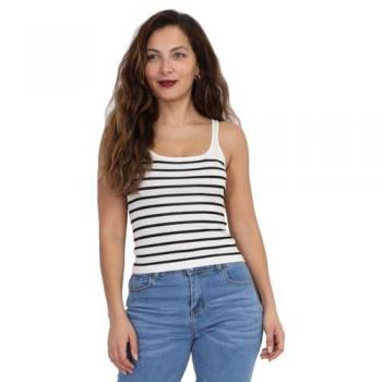 Top Marinière Femme Blanc Bretelles Fines
