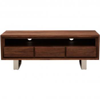 Orsina Classic Acacia 3-Drawer Media Shelf – Natural Brown