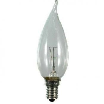 S+H Klarblitz Kerzenlampe Bentip 35x110 mm – Sockel E14, 230 V, 40 W