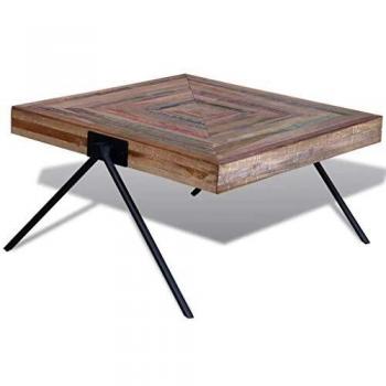 Mesa de centro de teca reciclada con patas en forma de V