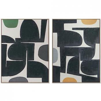 Cadre décoratif abstrait DKD Home 90x4x120 cm (lot de 2)