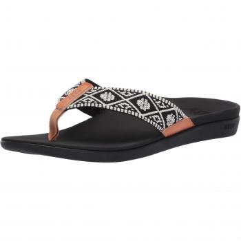 Reef Ortho-Bounce Woven, Tongues Femme, Noir, 42.5