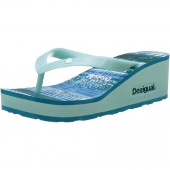 Desigual Flip Flop Lola Blue Aquarella, Donna, Turchese