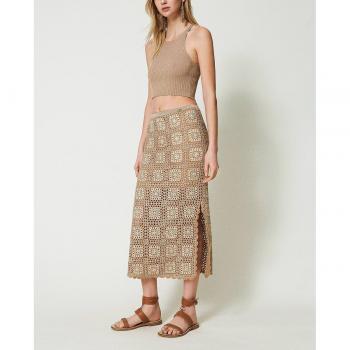 Gonna Longuette Multicolor in Crochet Lurex Taglia XL