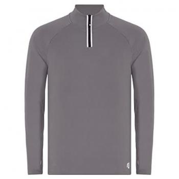 Herren Morotai Trainingsshirt „Dry Half Zip“, L, Grau (dunkelgrau)