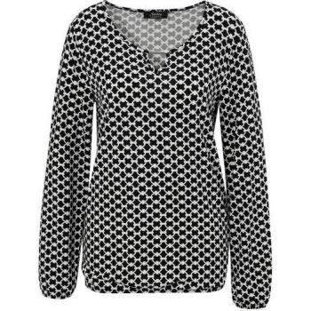 Langarmshirt mit Schmuckdetails von Aniston SELECTED, schwarz-weiß