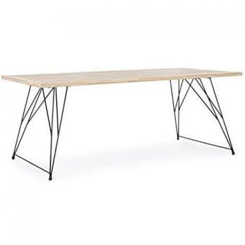 Tavolo Metropolis 200x90 con gambe curve in acciaio cromato